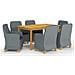 Set Mobili da Pranzo per Giardino 7 pz Grigio Chiaro - Foto miniatura 1