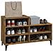 Scarpiera Rovere Fumo 102x36x60 Cm In Legno Multistrato - Foto miniatura 9