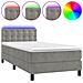 Letto A Molle Materasso E Led Grigio Chiaro 100x200 Cm Velluto - Foto miniatura 1