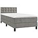 Letto A Molle Materasso E Led Grigio Chiaro 100x200 Cm Velluto - Foto miniatura 6