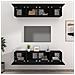 Mobili Porta Tv Neri 4 Pz 80x30x30 Cm In Legno Multistrato - Foto miniatura 3