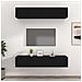 Mobili Porta Tv Neri 4 Pz 80x30x30 Cm In Legno Multistrato - Foto miniatura 1