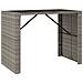 Tavolo Da Bar Con Piano In Vetro Grigio 145x80x110cm Polyrattan - Foto miniatura 2