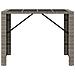 Tavolo Da Bar Con Piano In Vetro Grigio 145x80x110cm Polyrattan - Foto miniatura 3