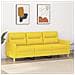 Divano A 3 Posti Giallo Chiaro 180 Cm In Tessuto - Foto miniatura 1
