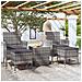 Set Bistrot Da Giardino 5pz Polyrattan E Vetro Temperato Grigio - Foto miniatura 8