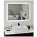 Specchio Da Bagno Con Luce Led Montaron 80 Cm 60 Cm Argento - Foto miniatura 1