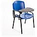 Set Di 6 Sedie Impilabili In Plastica Blu Con Ribaltina Scrittoio Tavoletta Per Sala Conferenza Meeting E Convegni - Foto miniatura 1