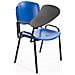 Set Di 6 Sedie Impilabili In Plastica Blu Con Ribaltina Scrittoio Tavoletta Per Sala Conferenza Meeting E Convegni - Foto miniatura 2