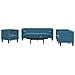 Set Divani Chesterfield 3pz con Cuscini Blu Velluto - Foto miniatura 2