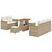 Set Divano da Giardino  Beige con Cuscini 8 Pezzi Rattan Poliestere Acacia, Set da Pranzo da Giardino  3 Pezzi con Cuscini Beige Rattan Poliestere Acacia - Foto miniatura 1