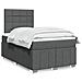 Giroletto a Molle con Materasso Grigio Scuro 120x190cm Tessuto - Foto miniatura 2