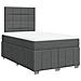 Giroletto a Molle con Materasso Grigio Scuro 120x190cm Tessuto - Foto miniatura 3