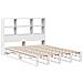 Letto Libreria senza Materasso Bianco 140x190 cm Legno Massello - Foto miniatura 3