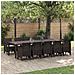 Set da Pranzo per Giardino 11 pcs Marrone e Crema Rattan - Foto miniatura 2