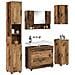 Set di mobili per il bagno 5 pcs Legno vecchio 30 x 35 x 192 cm - Foto miniatura 3