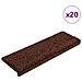 Tappetini per scale 20 pz 65x21x4 cm Marrone Bordo rettangolare - Foto miniatura 1