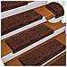 Tappetini per scale 20 pz 65x21x4 cm Marrone Bordo rettangolare - Foto miniatura 5