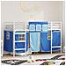 Struttura del Letto Loft per Bambini con Tendine Bianco e Blu - Foto miniatura 2