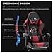 Sedia Da Gaming Sedia Da Computer Ergonomica Con Poggiapiedi, Supporto Lombare, Poggiatesta, Rotazione A 360° E Schienale Alto, Rossa - Foto miniatura 3