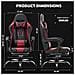 Sedia Da Gaming Sedia Da Computer Ergonomica Con Poggiapiedi, Supporto Lombare, Poggiatesta, Rotazione A 360° E Schienale Alto, Rossa - Foto miniatura 5