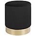 Pouf Gamby-nero-velluto-34x34x43 Cm - Foto miniatura 1