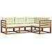 Set di divani da esterno con cuscino 4 pcs Naturale e Crema - Foto miniatura 1