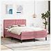 Struttura letto con materasso Rosa 140 x 190 cm Velluto - Foto miniatura 2