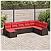 Set di divani con cuscino Marrone e Rosso polyrattan - Foto miniatura 2