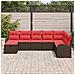 Set di divani con cuscino Marrone e Rosso polyrattan - Foto miniatura 3