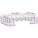 Set di divani da esterno 10 pcs Bianco e Grigio Chiaro - Foto miniatura 9