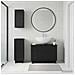 Set di armadietti da bagno in 3 pezzi EDE Nero - Foto miniatura 10