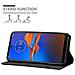 Custodia Compatibile Con Motorola Moto E6 Plus In Nero Di Notte - Coperchio Protettiva Con Chiusura Magnetica, Funzione Stand E Tasca Per Le Carte - Foto miniatura 6