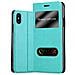 Custodia Compatibile Con Apple Iphone X / Xs In Turchese Menta - Coperchio Protettivo Con Chiusura Magnetica, Funzione Stand E 2 Finestre Di Visualizzazione - Foto miniatura 1