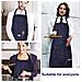 2 Confezioni Grembiule Da Cucina Impermeabile Regolabile Chef Grembiule Con Tasche Per La Casa Ristorante Artigianato Giardino Barbecue Scuola Cafe Grembiule Per Donne Degli Uomini (banda Del Blu Marino)  - Foto miniatura 4