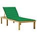 Lettino da Giardino con Cuscino Verde Legno di Pino Impregnato - Foto miniatura 1