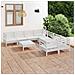 Set Divani Da Giardino 9 Pz Bianco In Legno Massello Di Pino - Foto miniatura 1