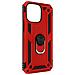 Cover Iphone 14 Pro Anti-urto Ibrida Anello Sostegno Funzione Supporto Rossa - Foto miniatura 4