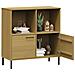 Libreria Con Gambe Metallo Marrone 90x35x90,5 Cm Massello Oslo - Foto miniatura 3