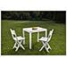 Set Salotto Da Esterno Ortisei, Set Da Giardino Con 1 Tavolo Rettangolare E 2 Sedie Pieghevoli, Set Indoor E Outdoor Da Pic Nic, 100% Made In Italy, Bianco - Foto miniatura 1