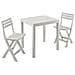 Set Salotto Da Esterno Ortisei, Set Da Giardino Con 1 Tavolo Rettangolare E 2 Sedie Pieghevoli, Set Indoor E Outdoor Da Pic Nic, 100% Made In Italy, Bianco - Foto miniatura 2
