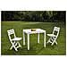Set Salotto Da Esterno Ortisei, Set Da Giardino Con 1 Tavolo Rettangolare E 2 Sedie Pieghevoli, Set Indoor E Outdoor Da Pic Nic, 100% Made In Italy, Bianco - Foto miniatura 4