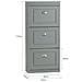 Scarpiera Salvaspazio Slim Con 3 Ante Portascarpe Salvaspazio Regolabili 52x23x117cm Grigio Fsr94-hg - Foto miniatura 2