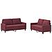 Set Di Divani 2 Pz Con Cuscini Rosso Vino In Tessuto - Foto miniatura 2