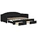 Divano Letto Estraibile Con Cassetti Nero 90x190 Cm In Tessuto - Foto miniatura 1