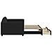 Divano Letto Estraibile Con Cassetti Nero 90x190 Cm In Tessuto - Foto miniatura 3