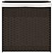 Cesto Biancheria 2 Sezioni Marrone Scuro 53x35x57 Cm Polyrattan - Foto miniatura 3