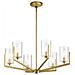 Lampadario Contemporaneo Nye Acciaio Ottone Naturale Spazzolato 6 Luci E14 - Foto miniatura 1