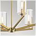 Lampadario Contemporaneo Nye Acciaio Ottone Naturale Spazzolato 6 Luci E14 - Foto miniatura 5