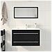 Mobile Lavabo Da Bagno Rovere Nero 80x38,5x48 Cm In Truciolato - Foto miniatura 3